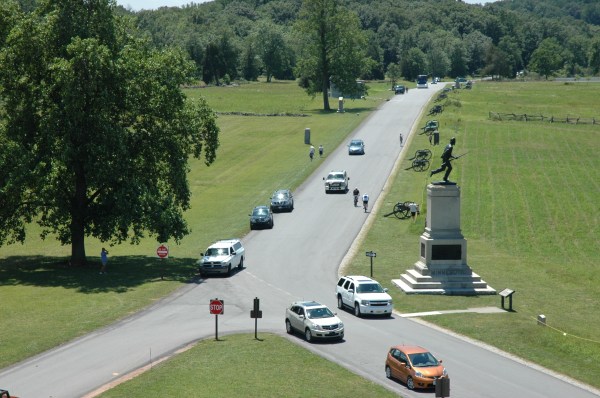 The view from the Pennsylvania State Monument, looking towards the 1st MN monument. 