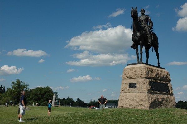 Visitors admire the victor of Gettysburg.