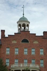 Visitors peer out from the cupola atop the Seminary Ridge Museum.