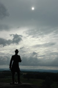 Ever vigilant, Gouverneur K. Warren stands guard on Little Round Top.