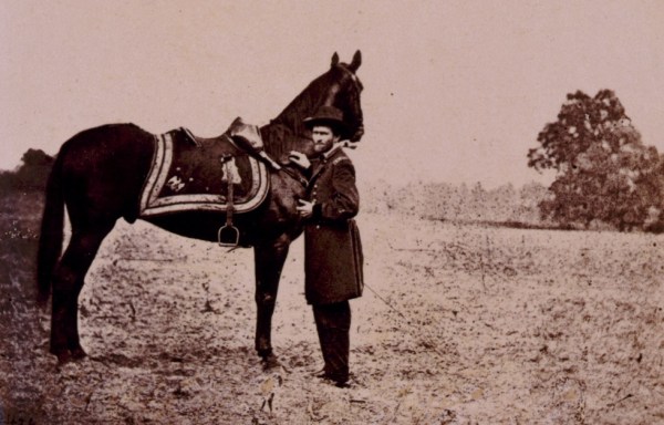 Ulysses S. Grant with his horse Cincinnati (Library of Congress). 