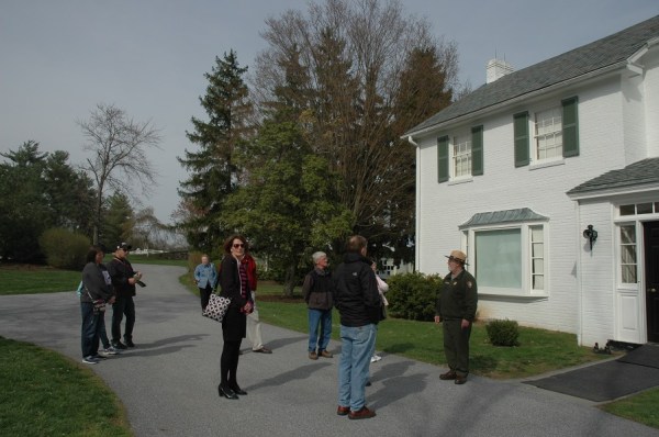 Outside the Eisenhower's house in Gettysburg