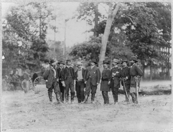 William F. "Baldy" Smith of the XVIII Corps and his staff.