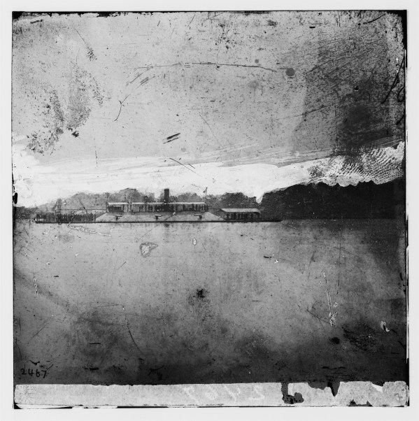 The former Confederate ironclad Atlanta as Lyman would have seen her on the James River. She started life as the steamer Fingal before her conversion to an ironclad. the Union captured her in June 1863 (Library of Congress).