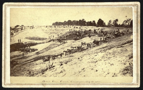 "Dutch Gap Canal, the commencement of the work" (Library of Congress).